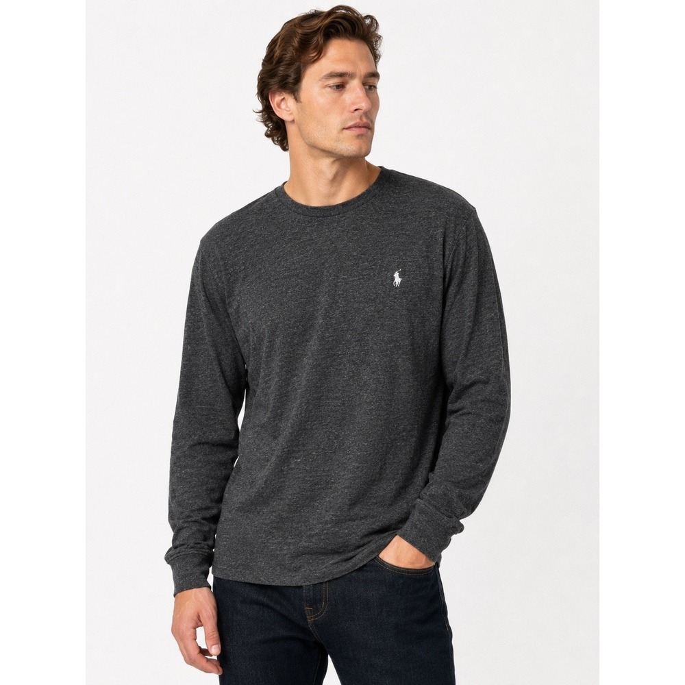 Polo‎ Ralph Lauren Mens XL Classic Fit Gray Long Sleeve Pony Logo T Shirt Cotton